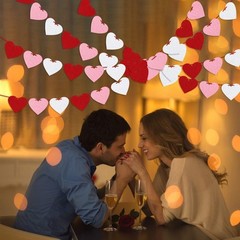 Romantic Red Pink White Heart Banner for Weddings & Valentine’s Celebrations