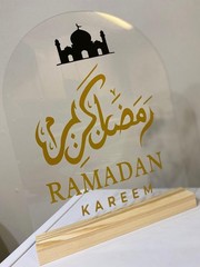 Islamic Acrylic Sign Decor Eid Ramadan Mubarak Table Decor Start and End with…
