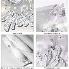 New Years Eve Decorations Silver Happy New Year Banner Extra Large New Years
