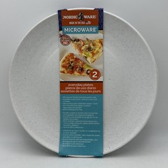 Nordic Ware Microwave Everyday Dinner Plates Set of 4 – 10 Inch White BPA Free