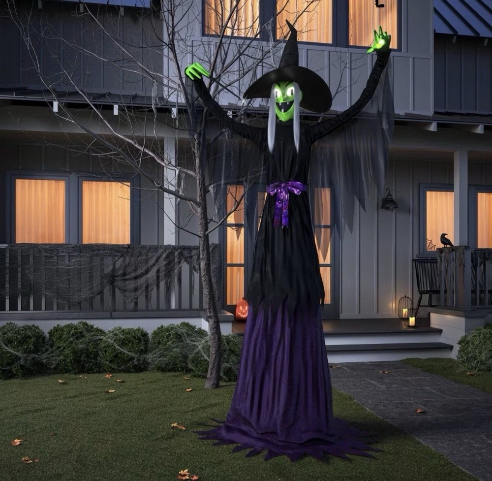 9’ Halloween Towering Witch Decorative Prop Hyde & EEK! Motion Light-up & Sound