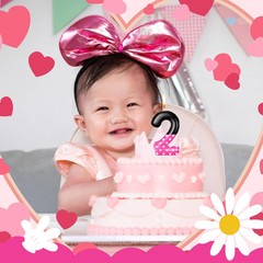 MTLEE Pink Mouse Birthday Candle 1st 2nd 3rd Black black, pink, white