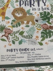 Party in a Box Jungle Safari Birthday Party Goods Set 43 Pieces NEW Sealed