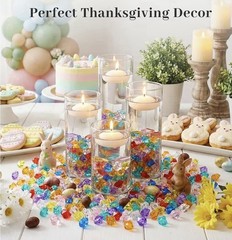 300 PCS Multicolored Acrylic Fake Crushed Ice Rocks Diamonds for Decorations