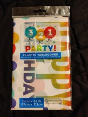 321 Party! Birthday Balloons Horns Tablecover Set lot of 6 NEW