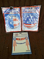 Holiday Patriotic July 4th Paper Lantern and Cake Banner Set