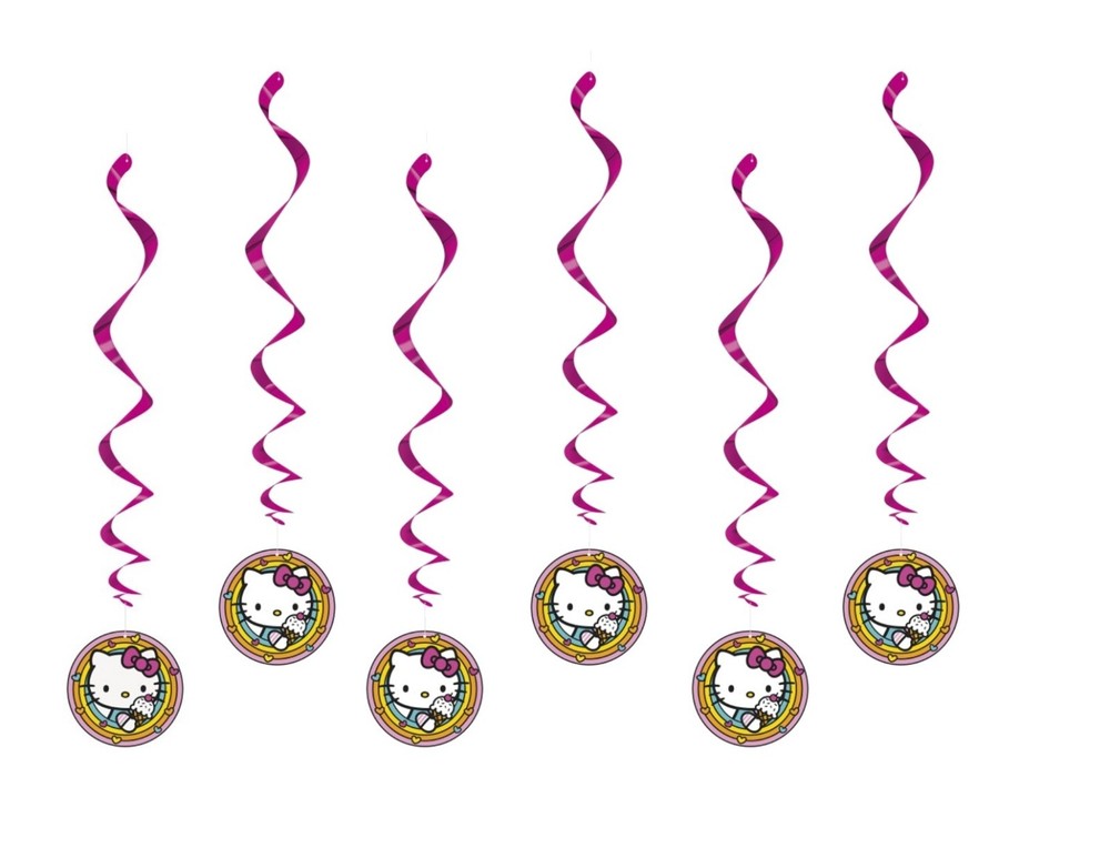 Hello Kitty 26″ Hanging Swirls Decorations 6ct Birthday Party Supplies