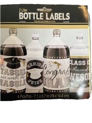 Graduation Beverage Soda 2 Liter Bottle Labels 4 Ct Awesome Grad Tassel Party