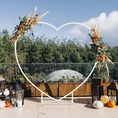 7.2FT Heart-Shaped Balloon Arch Frame Large Metal Wedding & Party Backdrop Stand