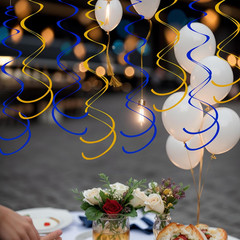 Ceiling Swirl Foil Decorations Hanging Plastic Streamer Themed Swirl Party for G