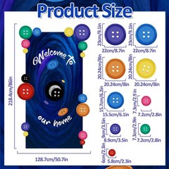 Button Party Decorations Button-Themed Door Cover Set with Removable PVC Stic…