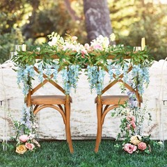 DearHouse 2Pcs 6 Ft/Piece Artificial Flowers Silk Wisteria Garland Artificial…