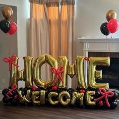 40 Inch Gold HOME Balloon Letters for Housewarming Party Gold – Home