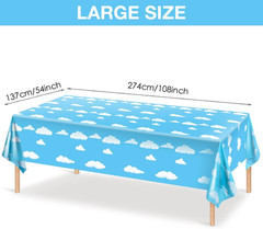 Tatuo 8 Pieces Blue Sky White Clouds Birthday Party Supplies Cartoon Story Table