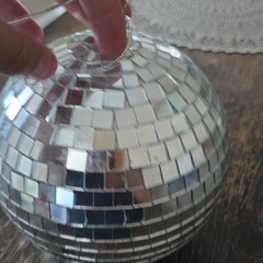 Silver Mirrored Glass Disco Ball Hanging Decoration Party Ornament