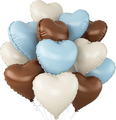 Pink Green White Heart Balloons,12Pcs 18Inch Cream White Baby Pink Sage Green He