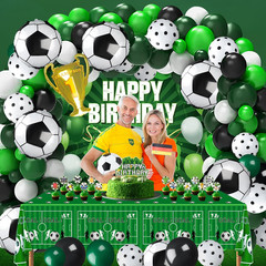122PCS Soccer Birthday Party Decorations Set for Boys, Includes Banner, Balloons