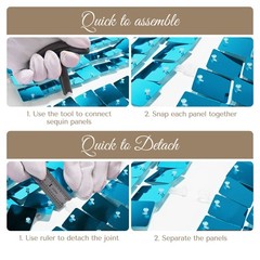 12 Pcs Shimmer Wall Backdrop Panels Square Sequin Party Decoration Blue 3×4 Ft