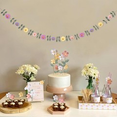 Felt Colorful Daisy Banner – Spring Birthday Wedding Party Decorations,Colorful