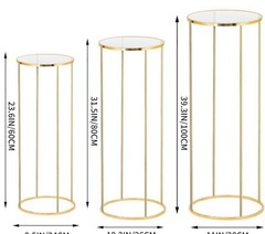 3 Piece Cylinder Pedestal Stand, Cake & Flower Display Stands for Party Wedding