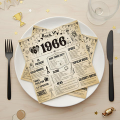 60Th Birthday Party Decorations – 50 Pcs Vintage Newspaper Back in 1966 Paper De