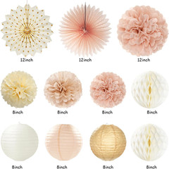 21Pcs Boho Birthday Party Decorations Set Banner Pom Poms Lanterns Streamers