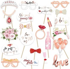 23PCS Photo Booth Props Wedding Pink Team Bride To Be Hen Party Birthday BiG Pak
