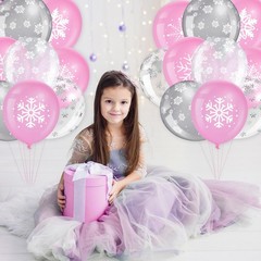50 Pcs Winter Snowflakes Balloons Clear 12 Inch Transparent Snowflakes Latex …