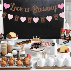 Sursurprise Coffee Bridal Shower Decorations, Love 4 inches x 5 inches, Pink