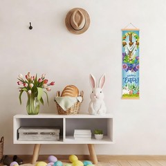 Happy Easter Door Banners, Religious Jesus Christian Cross Front Porch Banner…