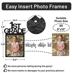 PartyHooman Graduation Photo Banner 10.5 inches x 17 inches, Black (8″ x 10″)