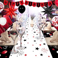 Red and Black Birthday Decorations for Men Women, Red Party Decorations for B…
