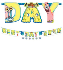 Spongebob Birthday Party Decorations Banner 12Pcs Swirls Patrick Squidward Crabs