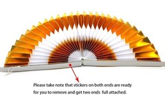 Party Hanging Paper Fans Set, Orange round Pattern Paper Garlands Decoration for