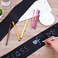 Plain Black Satin Sashes for Wedding Party DIY Supplies 12 Pieces