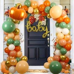 Fall Thanksgiving Balloon Arch Garland Kit, 18″ 10″ 5″ Burnt Orange Gold Fall…