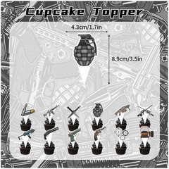 Gun Party Decorations Gun Pistol Shooting Birthday Decorations Set, Gun Party…