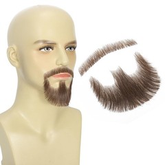 Fake Goatee Beard, Mustache, Full Hand Tied Human Hair, Realistic Fake Facial…