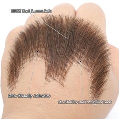 Fake Goatee Beard, Mustache, Full Hand Tied Human Hair, Realistic Fake Facial…