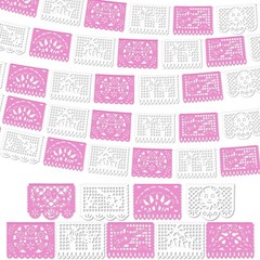 4 Pack 59 ft Mexican Papel Picado Banner Plastic Mexican Talavera Party Fiest…
