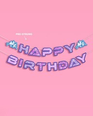 Kpop Happy Birthday Party Decorations Banner Purp Pop Star Birthday Celebration