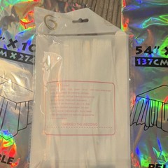 1 Holographic Door Curtain Party Backdrop and 2 table covers: 54″ x 108″