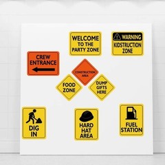 Construction Party Supplies for Boys – 12 Piece Set with Truck Signs & Cutouts