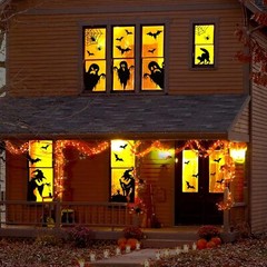 Large Halloween Window Clings Decorations Silhouette Witch