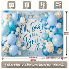 2D flat Banner, 1pc, Baby Shower Party Background Decoration Background Photo ☋