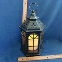 PreOwned 10 in LED Lantern Vintage Look GUC Bronze Flameless Candle Party Decor