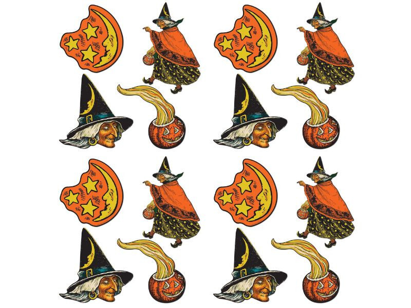 Wholesale Vintage Halloween Cutouts Four Packs Beistle Bulk Party Supplies Witch