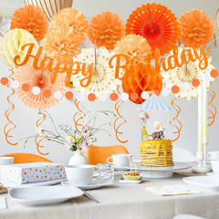 Birthday Decorations, Orange Beige Fal Boho Party Decorations for Women Girls –