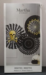 Martha Stewart Crafts Halloween Spiderweb & Skull Rosette Kit Black & Gold NEW!!