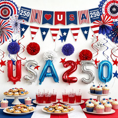 250th Anniversary Patriotic Decorations Set, 4th of July Decorations with Pap…